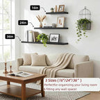SAUMONIERES Floating Shelves Wall Shelf Solid Wood - Image 6