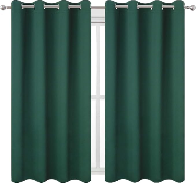 Blackout Curtains 52 x 45 inch/Green Curtains Set of 2 Panels/Thermal Insulated - Image 2