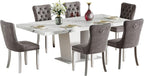 Henf 7 Pieces Faux Marble Dining Table Set - Image 8