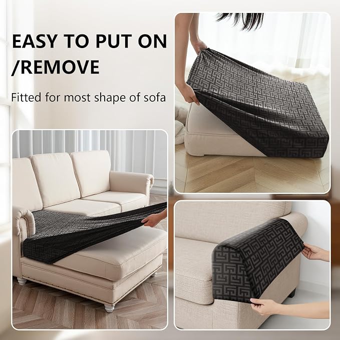 UNBBRRL 10 Pieces Stretch Sofa Cushion Covers - Image 4