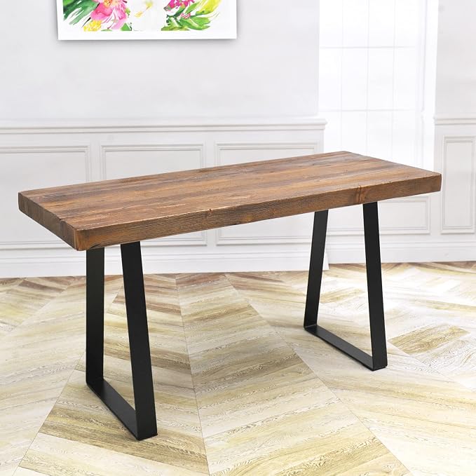 Home Soft Things Natural Old Pine Wood Rectangle Entryway Bench, Sturdy Hand - Image 8