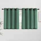 NICETOWN Olive Green Linen Kitchen Curtains 36 inch Length, Decorative Thick by NICETOWN