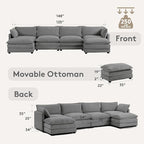 ROWHY 148'' Sectional Cloud Couch - Image 2