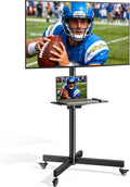 Heavy-Duty Rolling TV Stand for 23”-60” Screens—Supports 121 lbs, Stable Mobile by ECOTINY