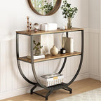 GILLAS 3 Tier Console Tables, Sofa Table Behind Couch, Industrial Entryway by GILLAS
