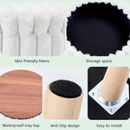 Wimarsbon Storage Ottoman, Modern Round Footrest - Image 7