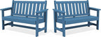 SERWALL HDPE Outdoor Benches Weatherproof, 2-Person Garden Bench by SERWALL