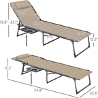 Outsunny Folding Chaise Lounge Chair Outdoor Tanning Chair - Image 3