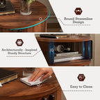 ZttRiee Side Table with Sliding Door & Cabinet, End Table - Image 4
