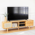 Tiita Rattan TV Stand for 55 60 Inch TV, Bamboo TV Cabinet by TiitaHome