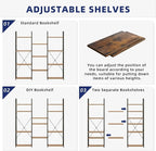 NUMENN Triple Column 4 Tier Bookshelf, Bookcase - Image 6