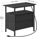 HOOBRO End Table with Charging Station, Narrow Side Table, Nightstand with 2 - Image 3