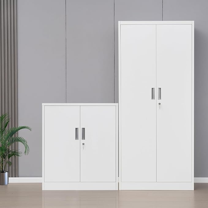 Wanfu Metal Storage Cabinet, Utility Room-White - Image 8