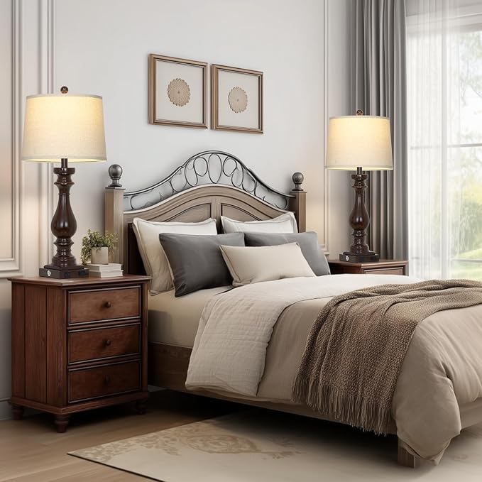 Cinkeda 29" Tall Farmhouse Table Lamp - Image 5