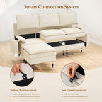 Vesgantti 108" Sectional Sleeper Sofa, 6-Seater Oversized Modular Cloud Couch - Image 5