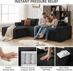108" Boneless Couch Modular Sectional Sofa, L-Shaped Couch - Image 3