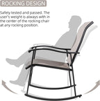 Vongrasig 3 Piece Outdoor Rocking Bistro Set, Textilene Fabric Small Patio - Image 5