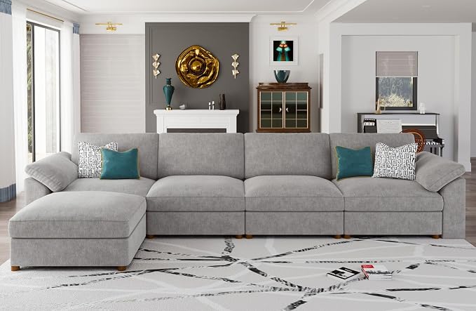EASE MOOSE Oversized Modular Sectional Sofa, Modern Oversized L Shape Sectional by EASEMOOSE