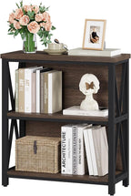 FATORRI Small Bookshelf, Rustic Book Shelf - Image 8