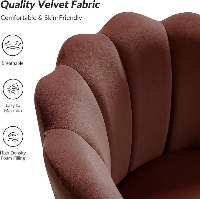 HULALA HOME Modern Velvet Accent Chairs Set of 2 - Image 4