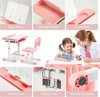 Rengue Kids Desk and Chair Set, Height Adjustable Children School Functional - Image 6