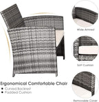 Tangkula 4 PCS Wicker Patio Conversation Set, Outdoor Rattan Sofas - Image 6