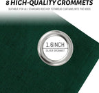 Yakamok Dark Green Linen Textured Curtains 96 Inches Long - Image 4