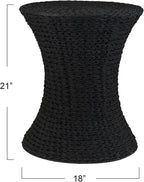 Household Essentials Black Paper Rope Hourglass Side Table - Image 3