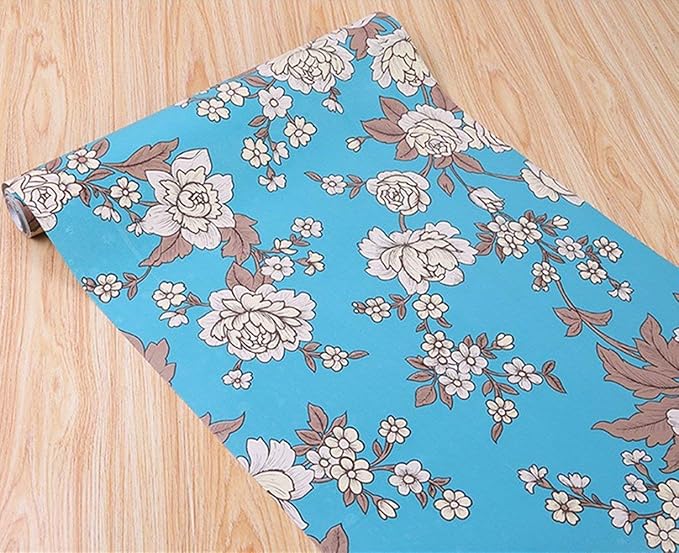 Vintage Floral Self Adhesive Wall Paper Shelf Liner Funitures Dresser Drawer - Image 4