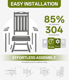 Outdoor Adirondack Rocking Chairs All-Weather HDPE Patio Rocker Chair - Image 7