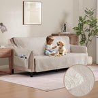 Soft Quilted Couch Cover with Pockets by Pamhaven