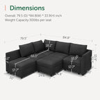 HONBAY Modular Sectional Sofa L Shaped Sectional Couch - Image 2