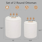 CAROLMADE Set of 2 Round Ottoman - Image 2