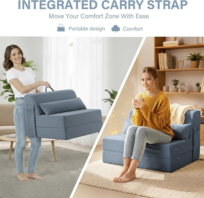 Tiita Convertible Folding Sofa Bed Single Size - Image 7