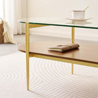 LumFurn Oval Glass Coffee Table, Mid-Century Modern Design, L41 x W21 x H17 inch - Image 7