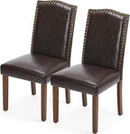 DUMOS Upholstered Dining Chairs，Set of 2 PU Leather Dining Room Kitchen Chair by DumosLifestyle