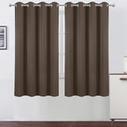 Chocolate Brown Blackout Curtains 66 x 63 Inch Length/Set of 2 Curtain - Image 2