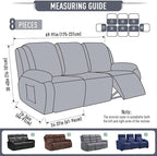 TAOCOCO Recliner Sofa Covers 8-Pieces Stretch Large Couch Covers - Image 5