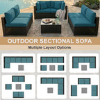 KIGOTY 7-Piece Patio Furniture Set, All-Weather PE Rattan Outdoor Sectional Sofa - Image 4