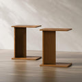 RECCI Solid Bamboo C-Shaped End Table Set of 2 by RECCI