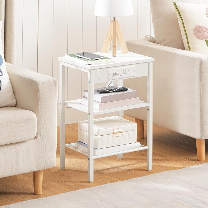HOOBRO Side Table with Charging Station and USB Port, Small End Table - Image 5