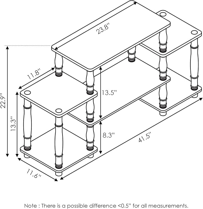 Furinno Turn-N-Tube No Tools Entertainment Center, Classic Square Corner - Image 3