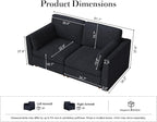 Oversized 2 Seater Modular Sectional Sofa, Solid Wood Frame Sofa, Removable - Image 2