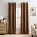 Cappuccino Brown Mocha Curtains 40x92 Inches Long 2 Panels Set, Pinch Pleated by KEQIAOSUOCAI