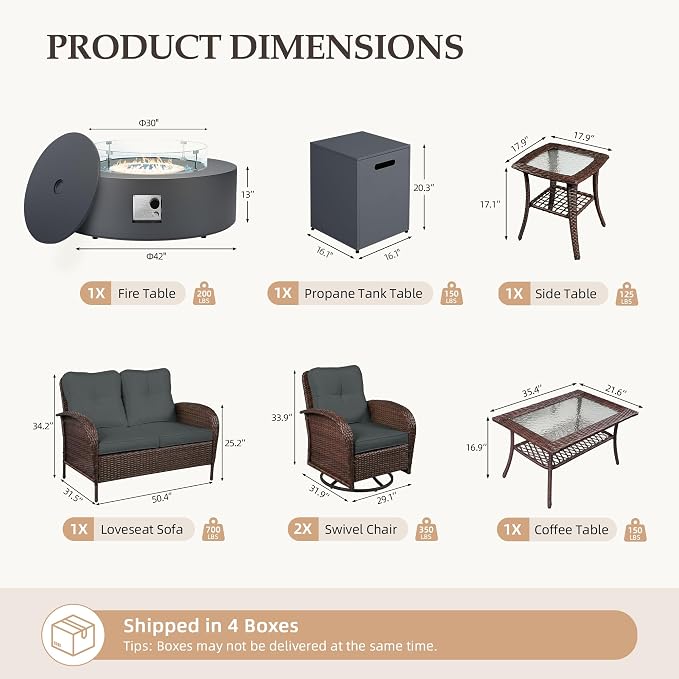 UPHA 7 Pieces Patio Furniture Set - Image 2