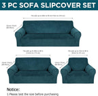 Peryiter 3 Pcs Couch and Loveseat Covers Set Sofa Cover - Image 2
