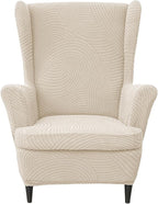HAOYONG Wing Chair Slipcovers Printed Wingback Chair Covers 2 Pieces Wingback by HAOYONG