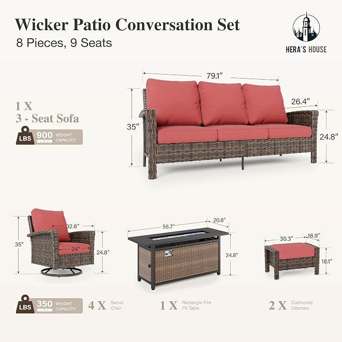 HERA'S HOUSE 8-Piece Patio Furniture Set - Image 6