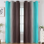 Brown and Teal Ombre Blackout Curtains - Image 2