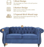 Mid-Century 2 Seater Sofa, Velvet Loveseat - Image 5